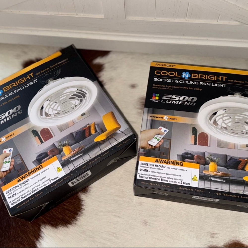 FARPOINT LED FAN LIGHT 2,500 LUMENS with remote bundle of 2
